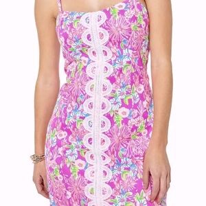 Gorg!! Lilly Pulitzer Shelli Stretch Fitted Dress Amethyst Mums The Word! 6